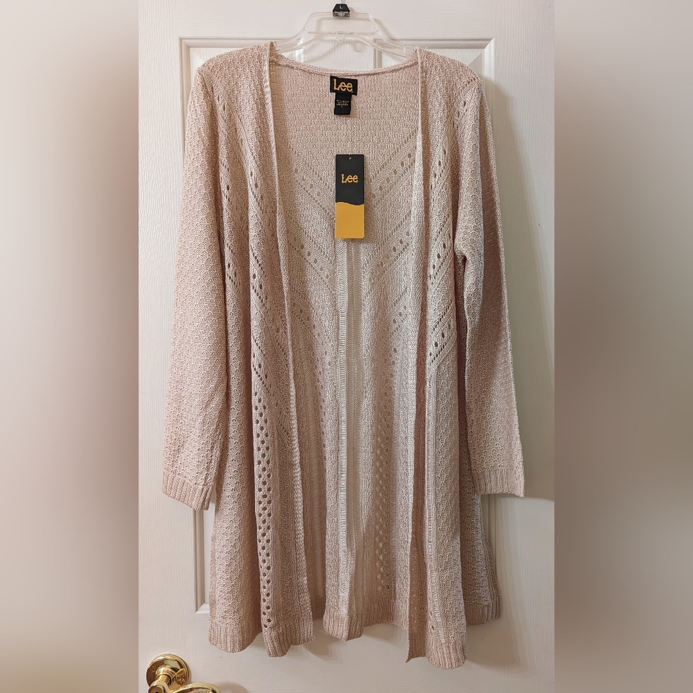 Light tan large Lee sweater.